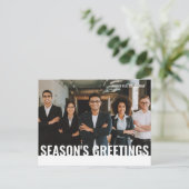 シーズンの挨拶シンプルのモダンカスタム写真 シーズンポストカード (スタンド正面)