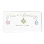 シーズンの挨拶パーティーオーナメント紙名タグ ラベル (正面)