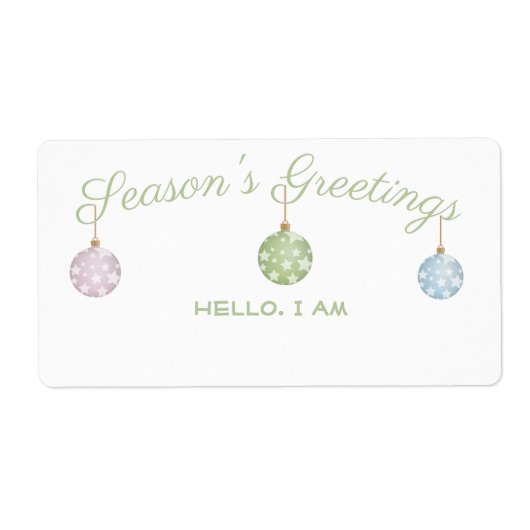 シーズンの挨拶パーティーオーナメント紙名タグ ラベル (正面)