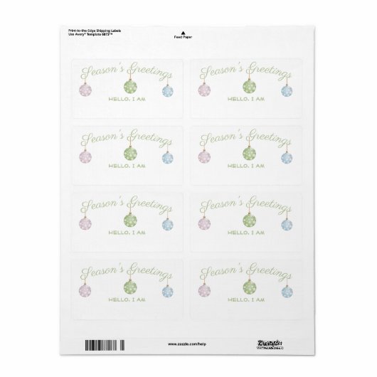 シーズンの挨拶パーティーオーナメント紙名タグ ラベル (フルシート)