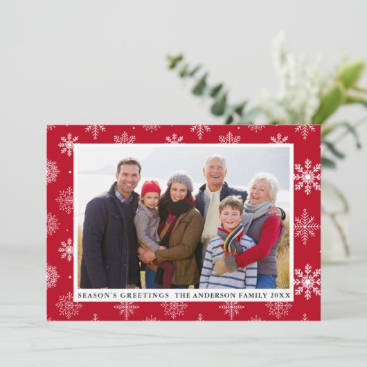 シーズンの挨拶フォトスノーフレーク赤 シーズンカード (スタンド正面)