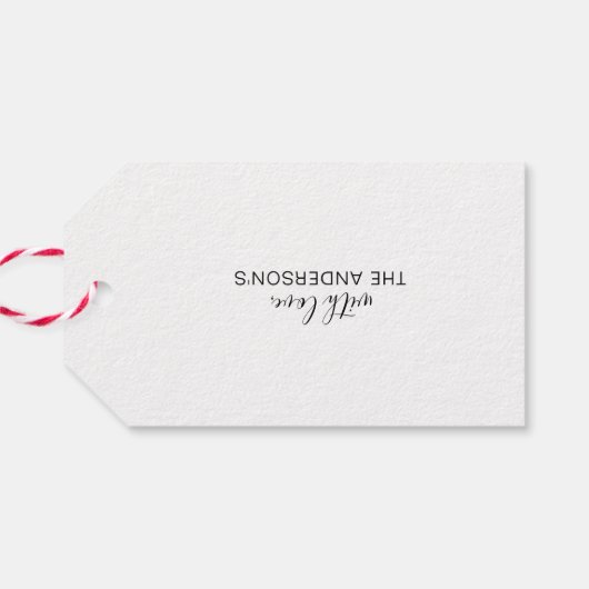 シーズンの挨拶ブラックホワイトミニマリストギフトタグ ギフトタグ (裏面横)