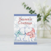 シーズンの挨拶ポーラーベア ポストカード (スタンド正面)