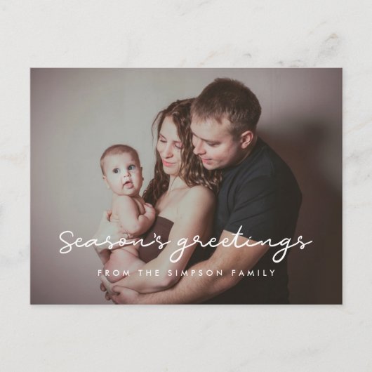 シーズンの挨拶ミニマルな休日の写真 ポストカード (正面)