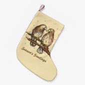 シーズンの挨拶レッドテイルホークバードクリスマス スモールクリスマスストッキング (正面 (吊り時))