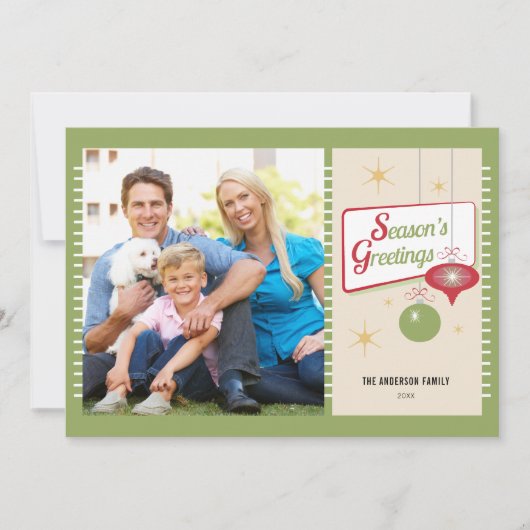 シーズンの挨拶レトロ写真クリスマス シーズンカード (正面)