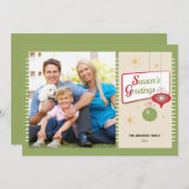 シーズンの挨拶レトロ写真クリスマス シーズンカード (正面/裏面)