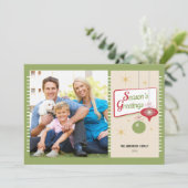 シーズンの挨拶レトロ写真クリスマス シーズンカード (スタンド正面)