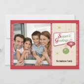 シーズンの挨拶レトロ2写真クリスマス シーズンカード (正面)