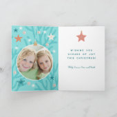 シーズンの挨拶人魚の家族が折り畳まれた シーズンカード (内部)