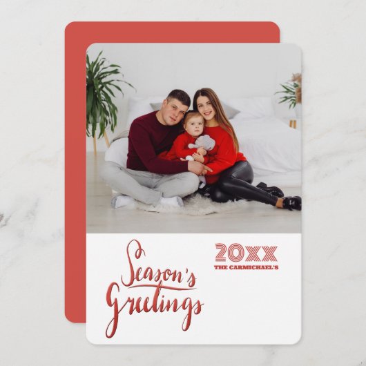 シーズンの挨拶写真ホリデーのグリーティングカード シーズンカード (正面/裏面)