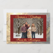 シーズンの挨拶縁ど霜と写真 – 赤 シーズンカード (正面)