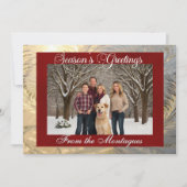 シーズンの挨拶縁ど霜と写真 – 赤 シーズンカード (正面)