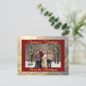 シーズンの挨拶縁ど霜と写真 – 赤 シーズンポストカード (スタンド正面)