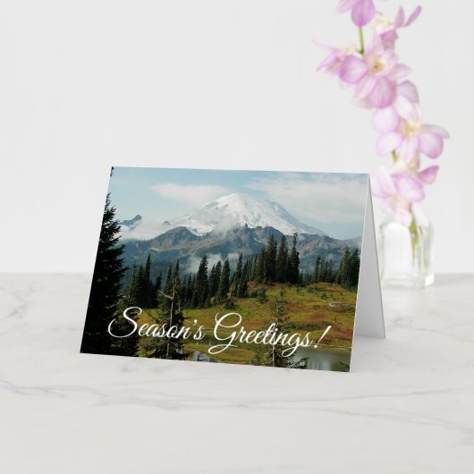 シーズンの挨拶風光明媚な山景色 箔シーズンカード (蘭)