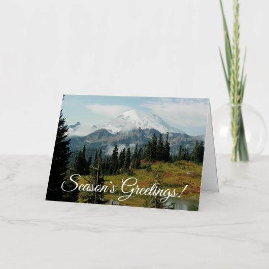 シーズンの挨拶風光明媚な山景色 箔シーズンカード (正面)