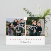 シーズンの挨拶2スタイリッシュ写真ミニマルバラ 箔シーズンカード (立ち正面)