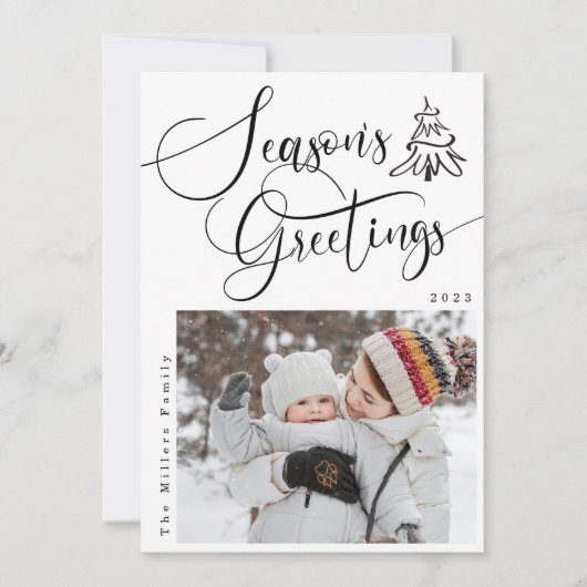 シーズンの挨拶2モダンフォトホリデーカード 招待状 (正面)