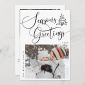 シーズンの挨拶2モダンフォトホリデーカード 招待状 (正面/裏面)