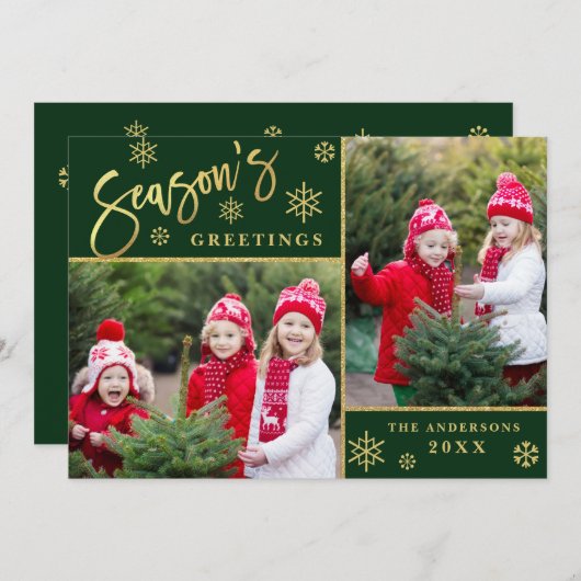 シーズンの挨拶2モダン写真の挨拶 シーズンカード (正面/裏面)