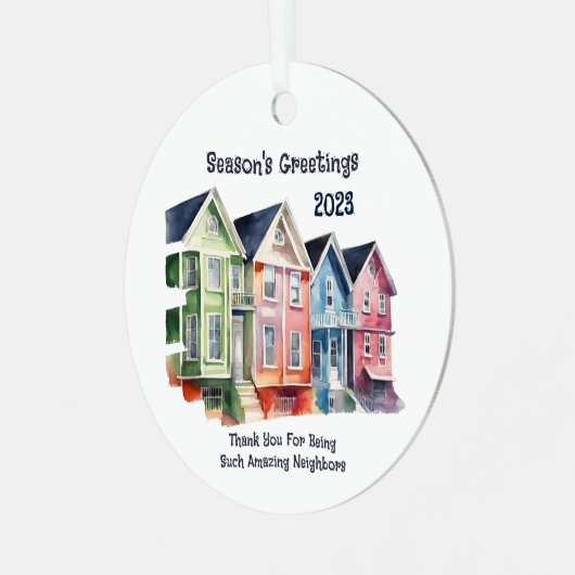 シーズンの挨拶2023隣人 メタルオーナメント (正面左)