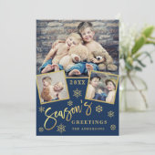 シーズンの挨拶3モダン枚の写真の挨拶 シーズンカード (スタンド正面)