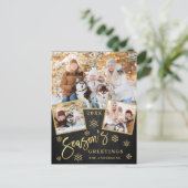 シーズンの挨拶3モダン枚の写真の挨拶 ポストカード (スタンド正面)