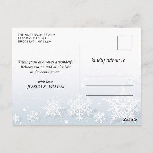 シーズンの挨拶3モダン枚の写真の挨拶 ポストカード (裏面)