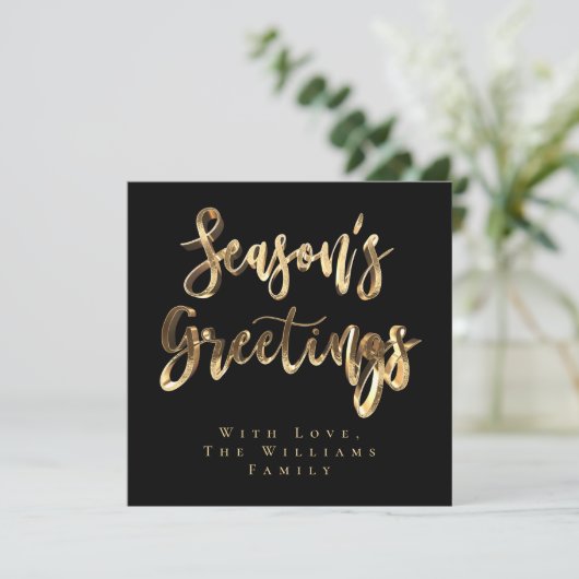 シーズンの挨拶(あいさつ)、黒エレガントの金ゴールド台本 シーズンカード (スタンド正面)