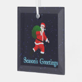 シーズンの挨拶 – サンタクロース ガラスオーナメント (正面左)