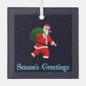 シーズンの挨拶 – サンタクロース ガラスオーナメント (正面)