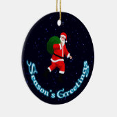 シーズンの挨拶 – サンタクロース セラミックオーナメント (右)