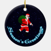 シーズンの挨拶 – サンタクロース セラミックオーナメント (裏面)