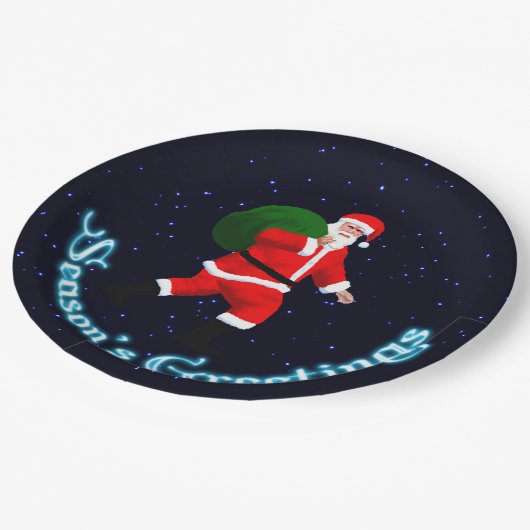 シーズンの挨拶 – サンタクロース ペーパープレート (アングル)