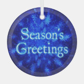 シーズンの挨拶 – スノーバーストスノーフレーク ガラスオーナメント (正面)