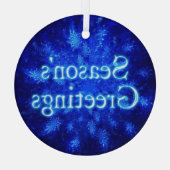 シーズンの挨拶 – スノーバーストスノーフレーク ガラスオーナメント (裏面)