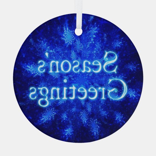 シーズンの挨拶 – スノーバーストスノーフレーク ガラスオーナメント (裏面)