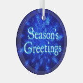 シーズンの挨拶 – スノーバーストスノーフレーク ガラスオーナメント (正面右)