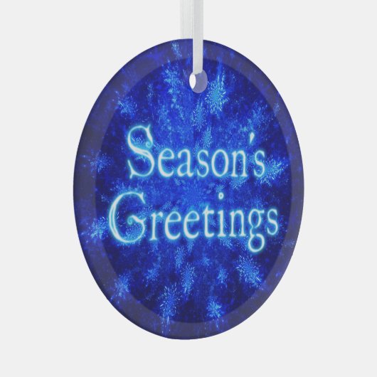 シーズンの挨拶 – スノーバーストスノーフレーク ガラスオーナメント (正面右)