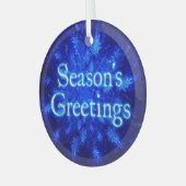 シーズンの挨拶 – スノーバーストスノーフレーク ガラスオーナメント (正面左)