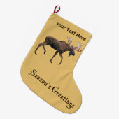 シーズンの挨拶 – ブルムース ラージクリスマスストッキング (正面 (吊り時))