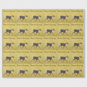 シーズンの挨拶 – ブル・カリブー ラッピングペーパー (フラット)