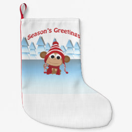 シーズンの挨拶！モンキー スモールクリスマスストッキング