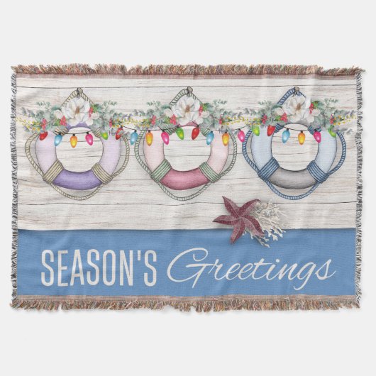 シーズンの挨拶(ライフプレサーバー)クリスマス スローブランケット (正面)