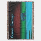 シーズンの挨拶 – 北極光ポーラーベア スローブランケット (正面縦)