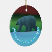 シーズンの挨拶 – 北極光ポーラーベア セラミックオーナメント (右)