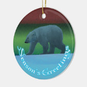 シーズンの挨拶 – 北極光ポーラーベア セラミックオーナメント (左)