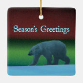 シーズンの挨拶 – 北極光ポーラーベア セラミックオーナメント (裏面)