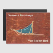 シーズンの挨拶 – 犬が内側の樺の木の樹皮に群れ (正面/裏面)