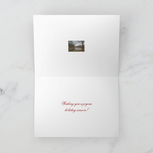 シーズンの挨拶 – 雨の中の赤い門 シーズンカード (内部)